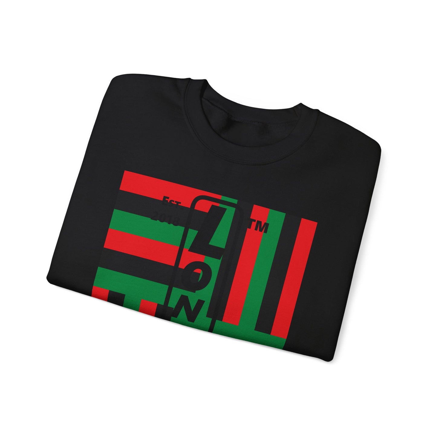 LongD negative windmill Chicago upright logo crewneck sweatshirt (Juneteenth colors)