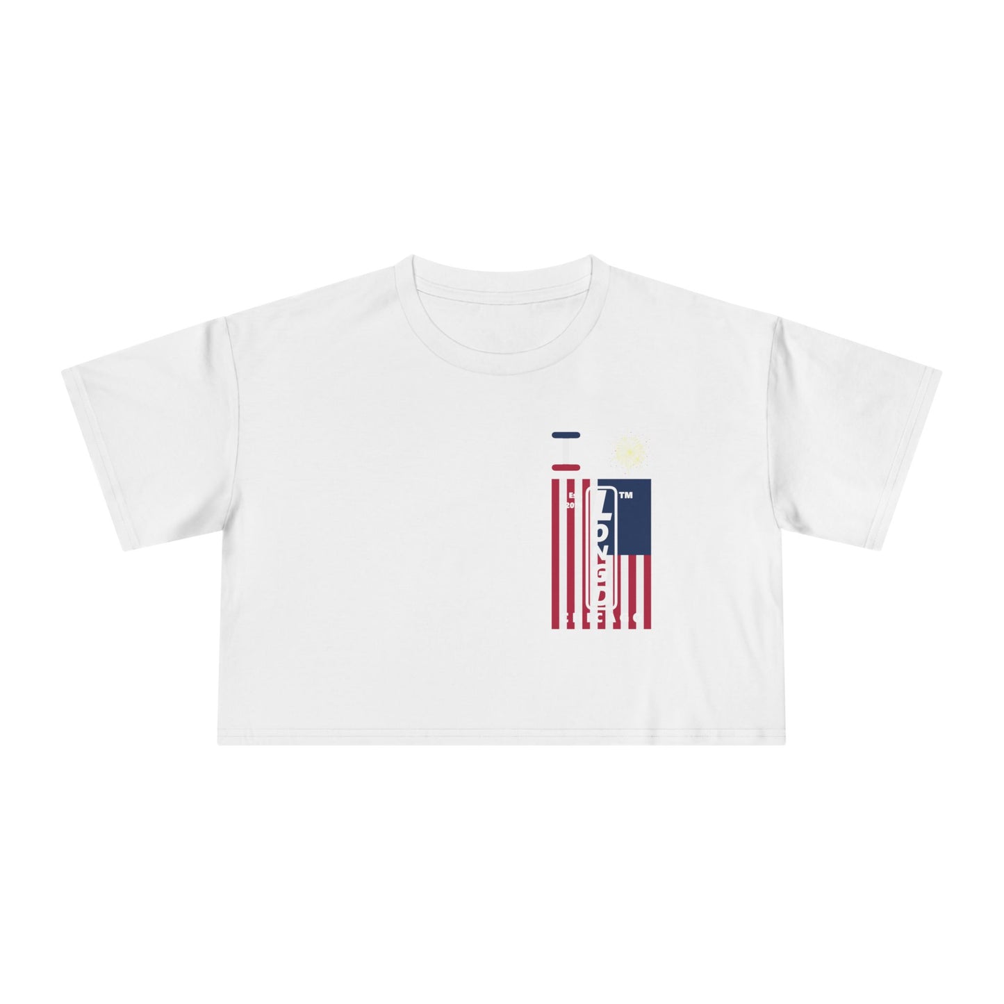 I burst LongD negative cropped flag upright single-breasted Chicago logo crop tee