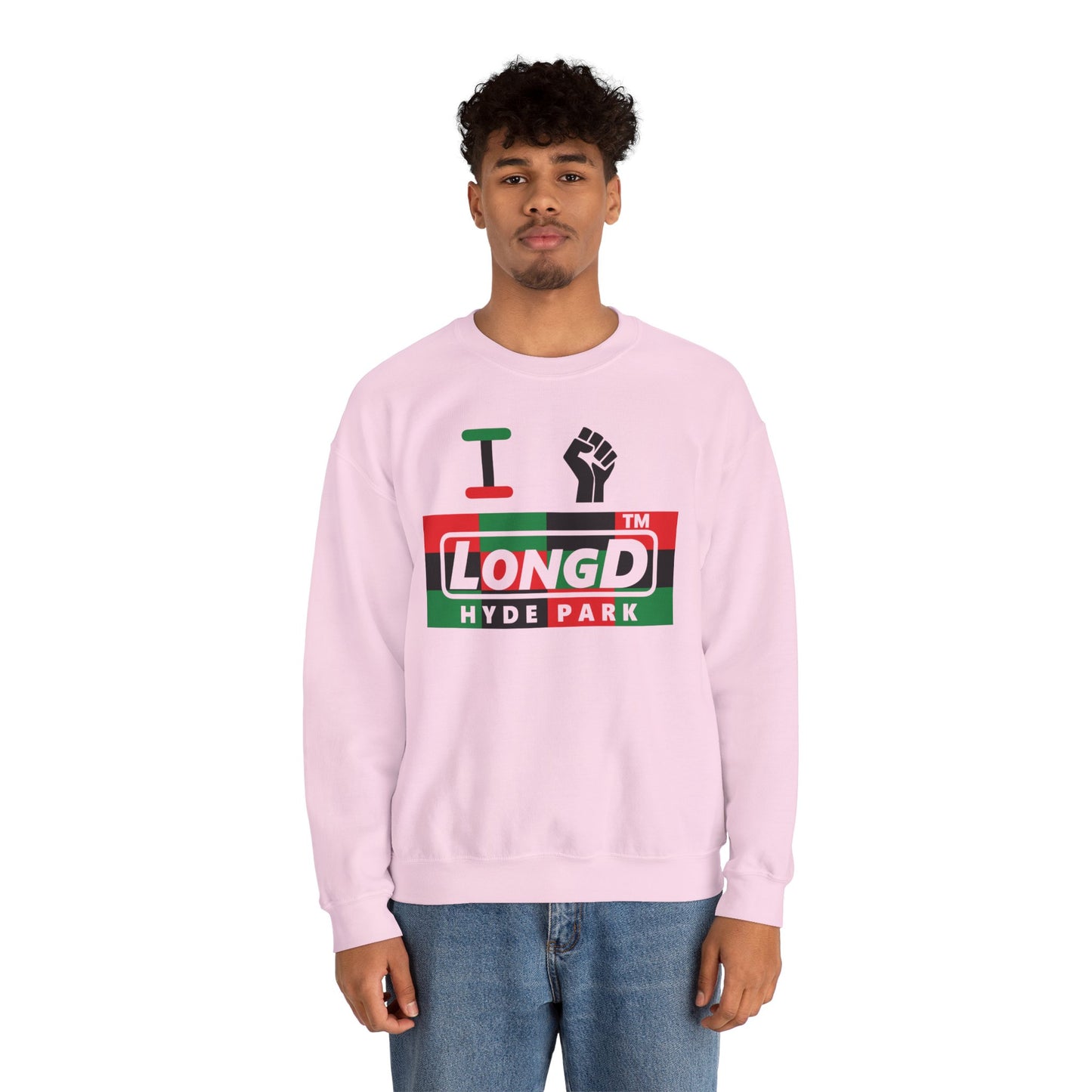 I fist LongD negative 3x4 Hyde Park logo crewneck sweatshirt