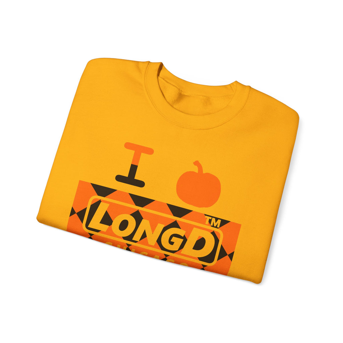 I pumpkin LongD Chicago negative argyle logo crewneck sweatshirt