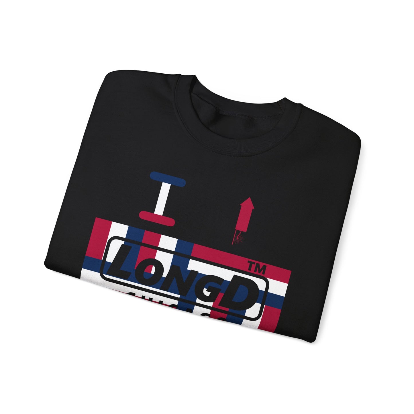 I firecracker LongD negative modified windmill Chicago logo crewneck sweatshirt