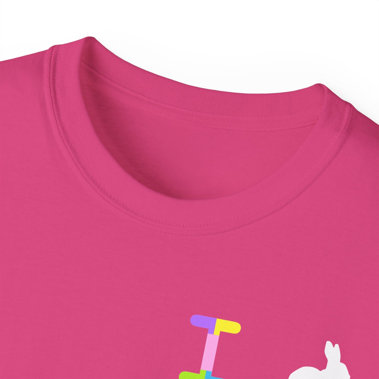 I Bunny LongD® negative vertical striped front-back Chicago Logo Cotton Tee