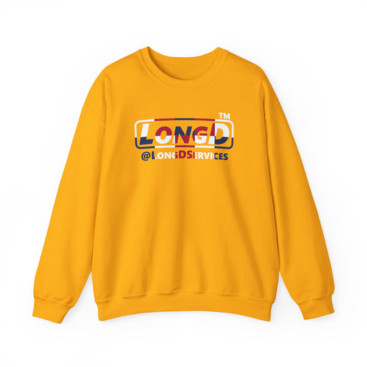 LongD positive 2x5 tag logo crewneck sweatshirt (patriotic colors)