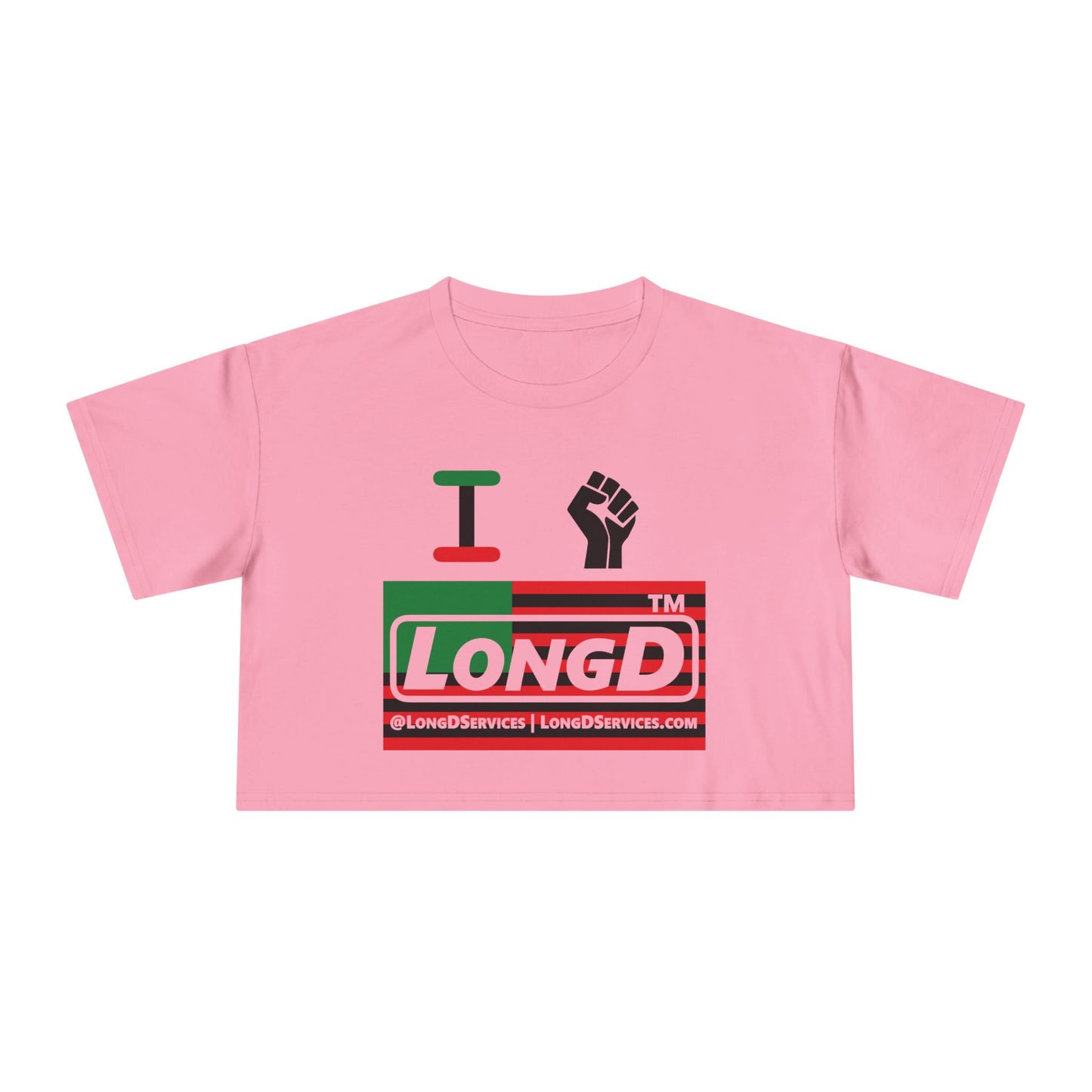 I fist LongD negative flag tag-domain logo crop tee