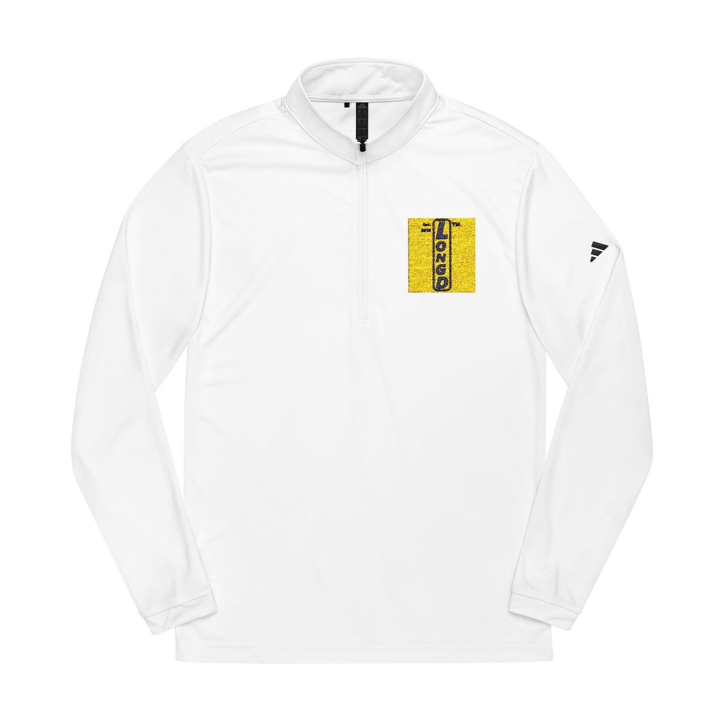 Embroidered adidas® Quarter-Zip pullover official logo upright