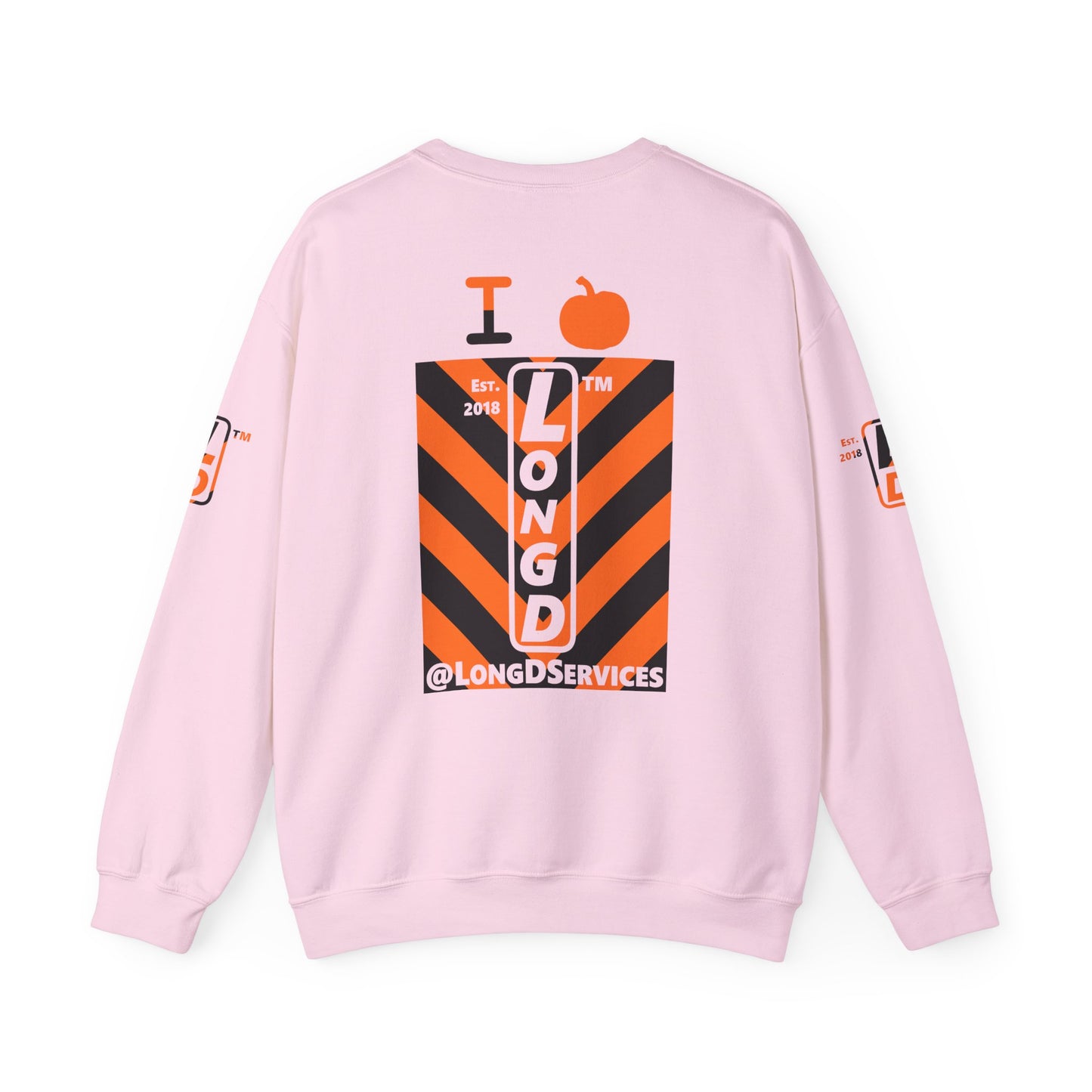 I pumpkin LongD Tag negative upright downward chevron 4-print logo crewneck sweatshirt