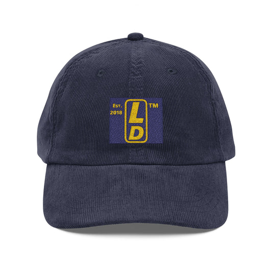 Embroidered Corduroy Cap reverse logo upright initials