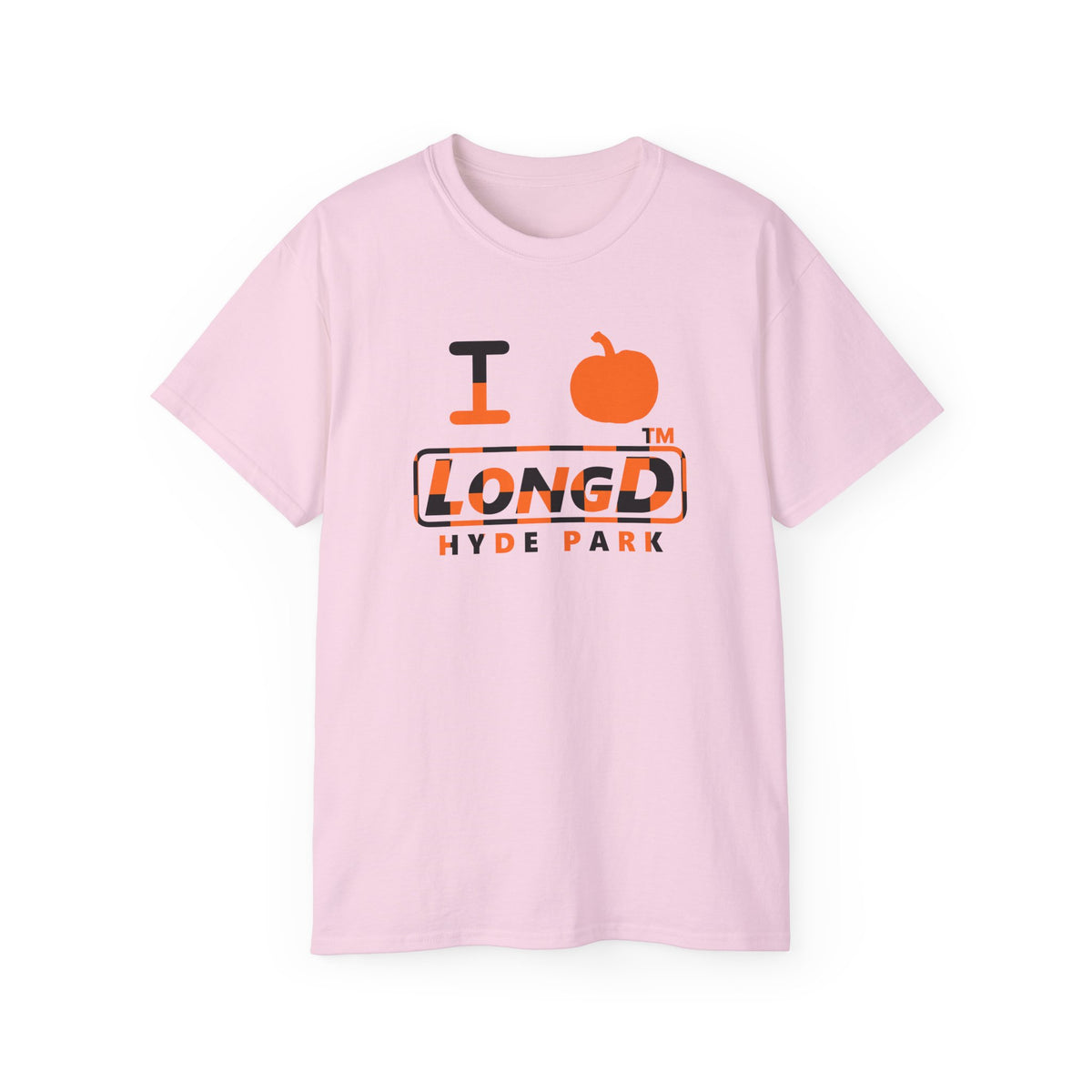 I pumpkin LongD Hyde Park positive checkered logo cotton tee