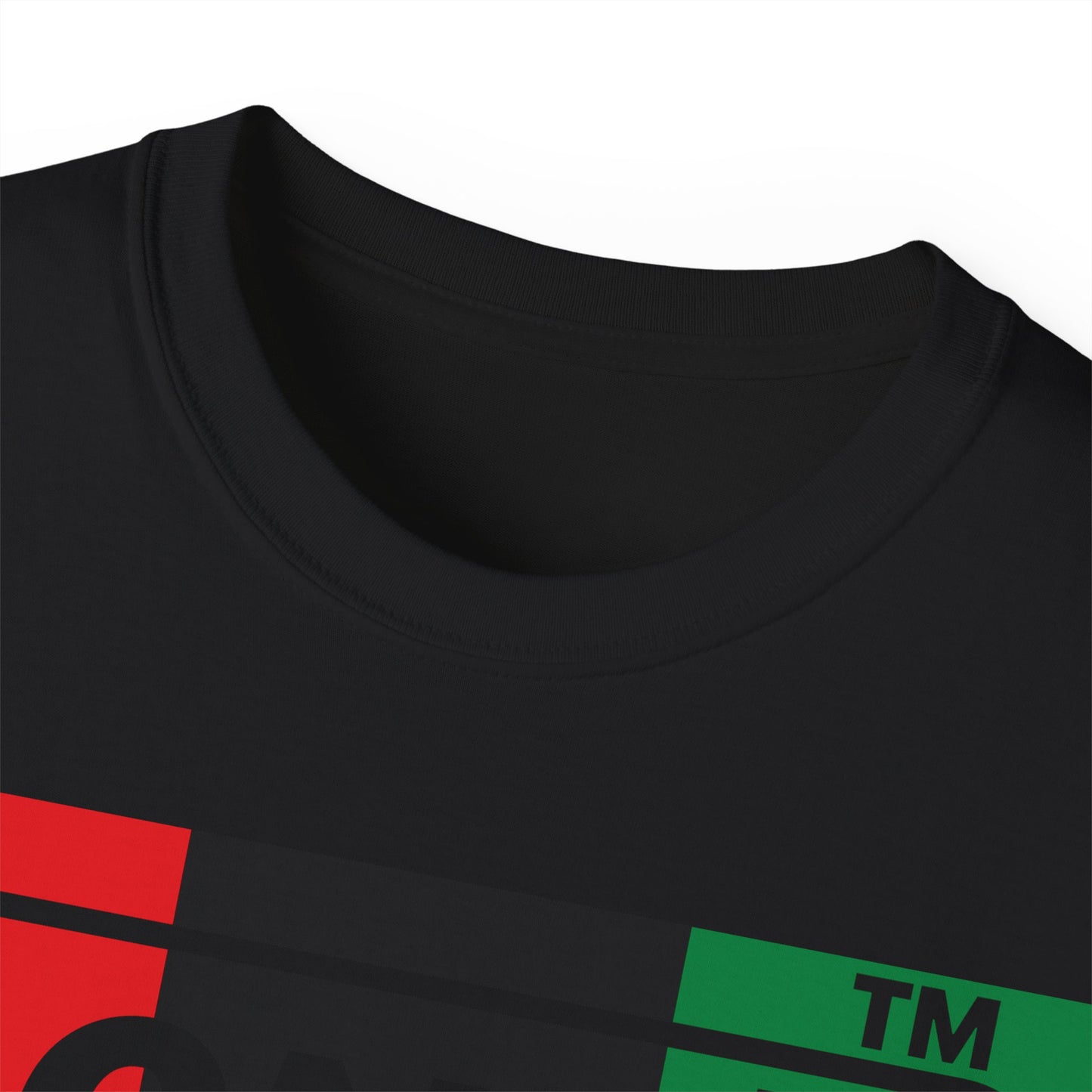 LongD negative vertical 3-striped Hyde Park logo cotton tee (Juneteenth colors)
