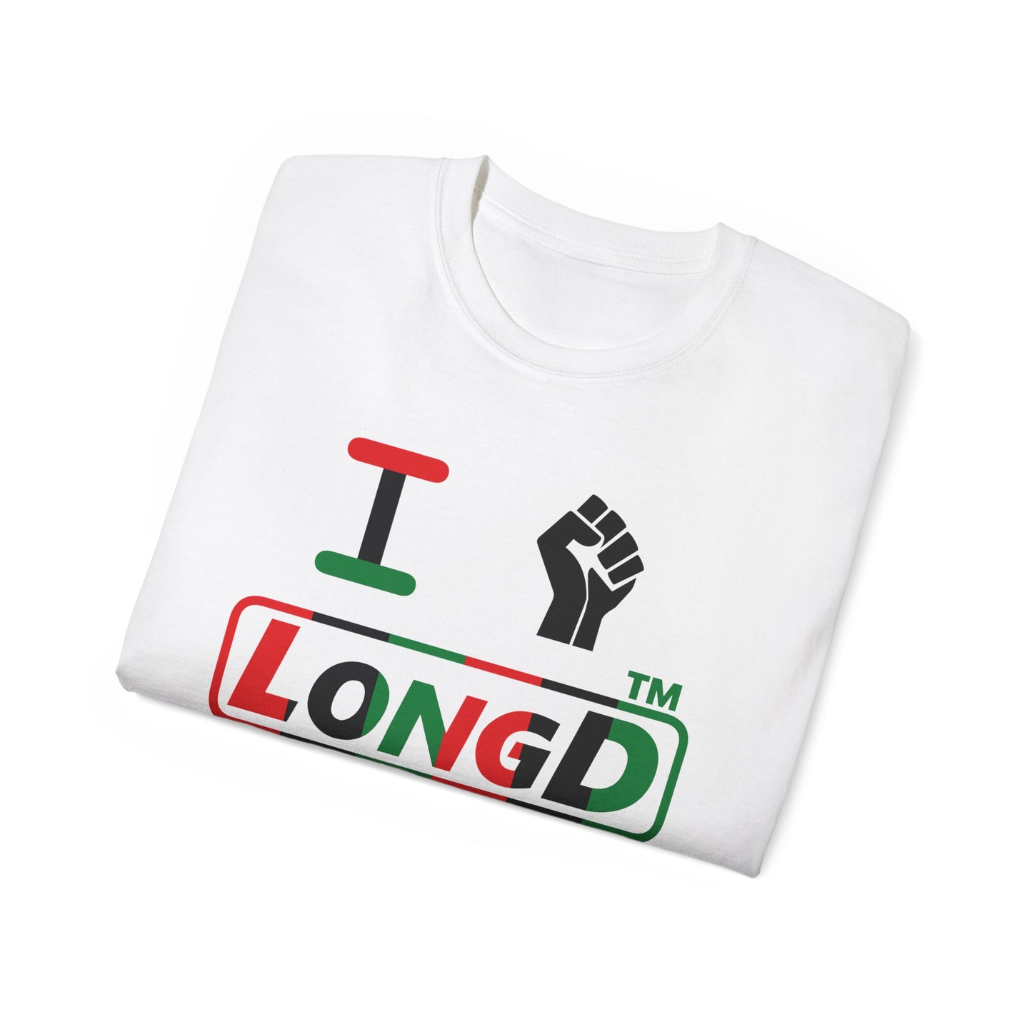I fist LongD positive vertical 6-striped Hyde Park logo cotton tee