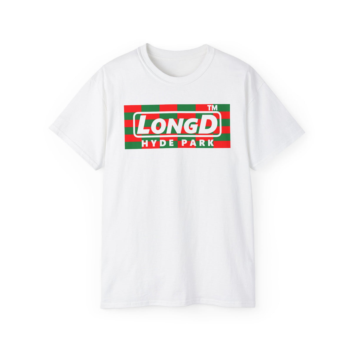 LongD Hyde Park negative tiled logo (Xmas colors) cotton tee