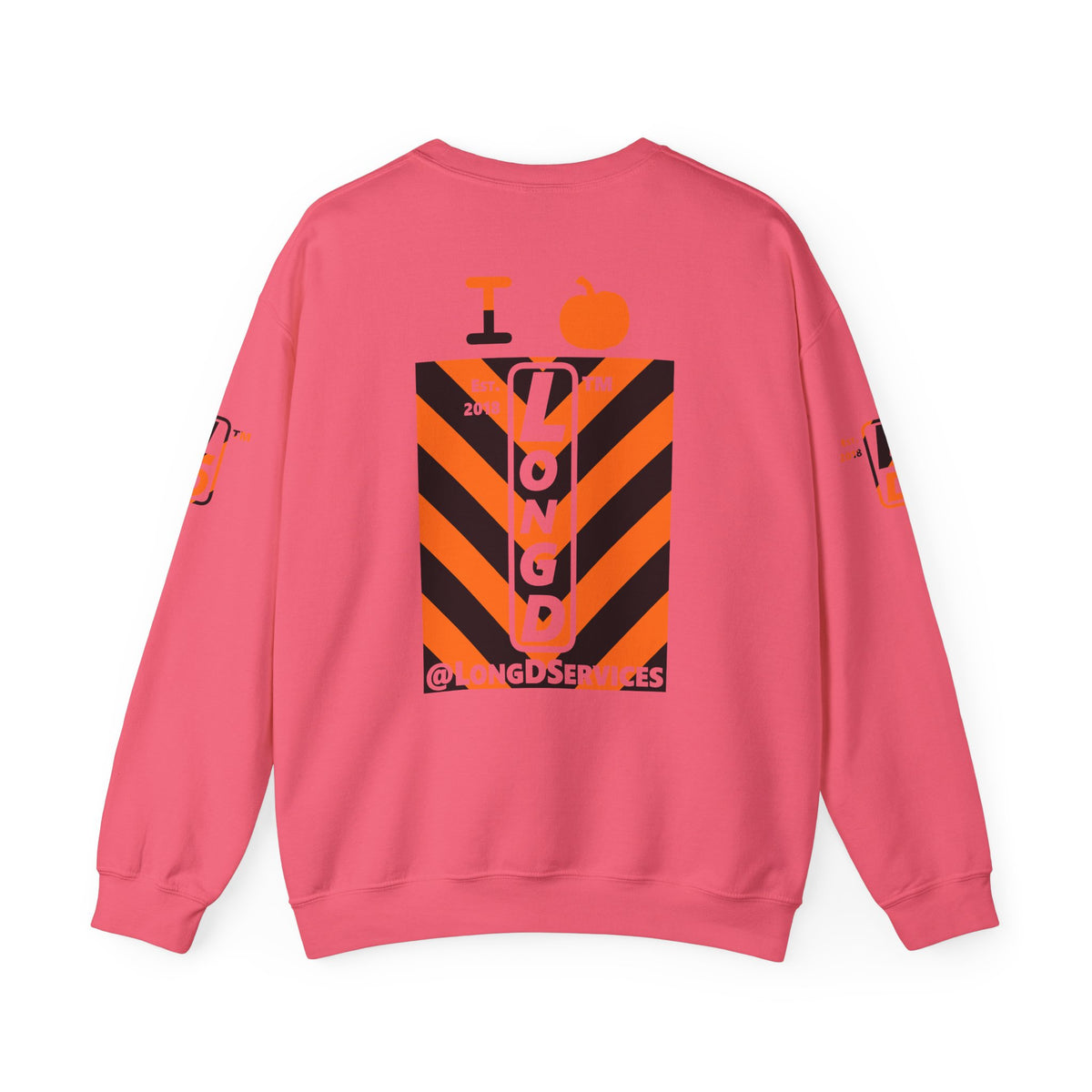 I pumpkin LongD Tag negative upright downward chevron 4-print logo crewneck sweatshirt