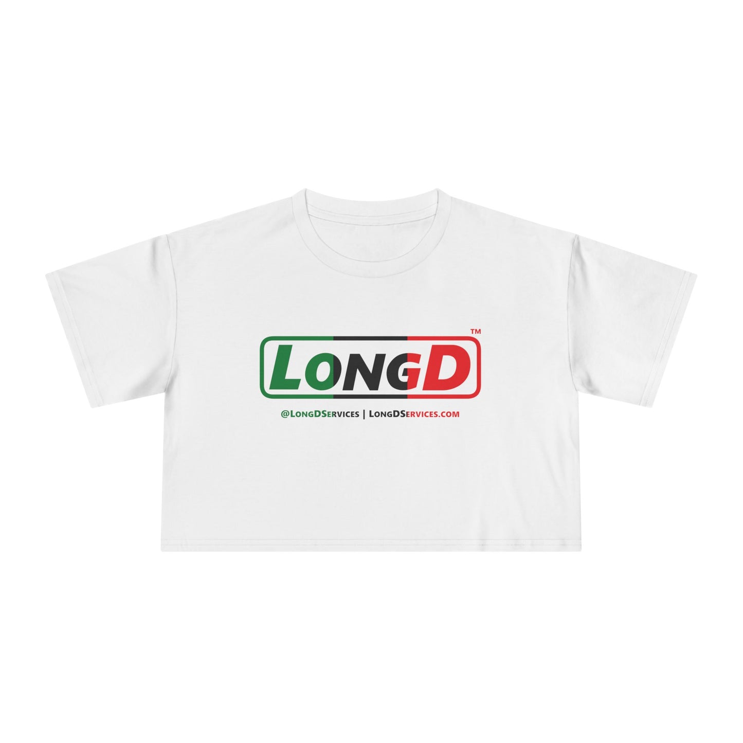 LongD Logo Women's Crop Tee (Juneteenth positive thirds logo)