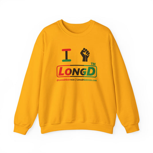 I fist LongD positive vertical 3-striped tag-domain logo crewneck sweatshirt