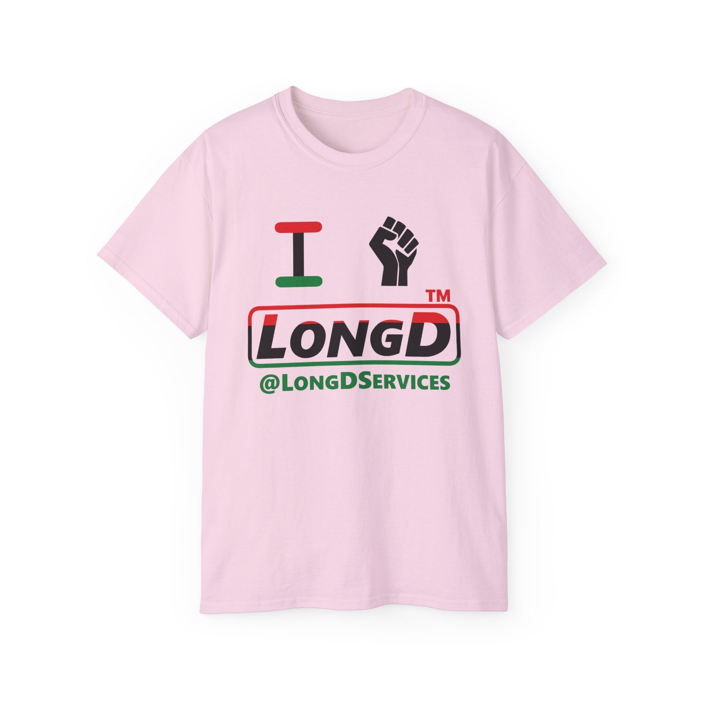 I fist LongD positive horizontal 3-striped tag logo cotton tee
