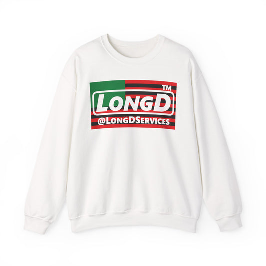 LongD negative flag front-back tag logo crewneck sweatshirt (Juneteenth colors)