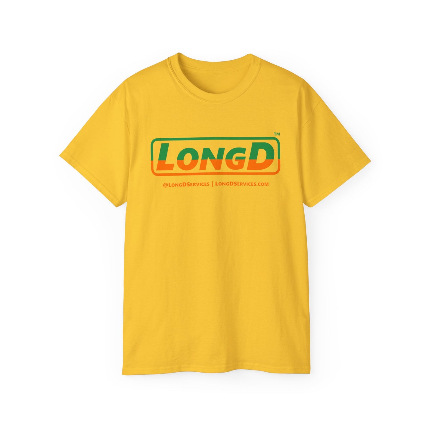 LongD® Logo Cotton Tee (St. Patrick's Day -Irish Green and Irish Orange top-bottom split)