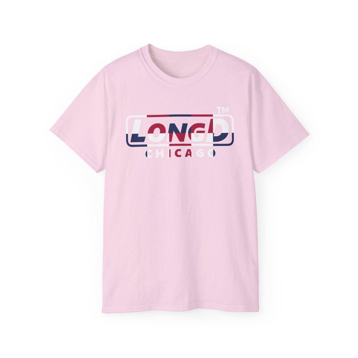 LongD positive 2x5 Chicago logo cotton tee (patriotic colors)