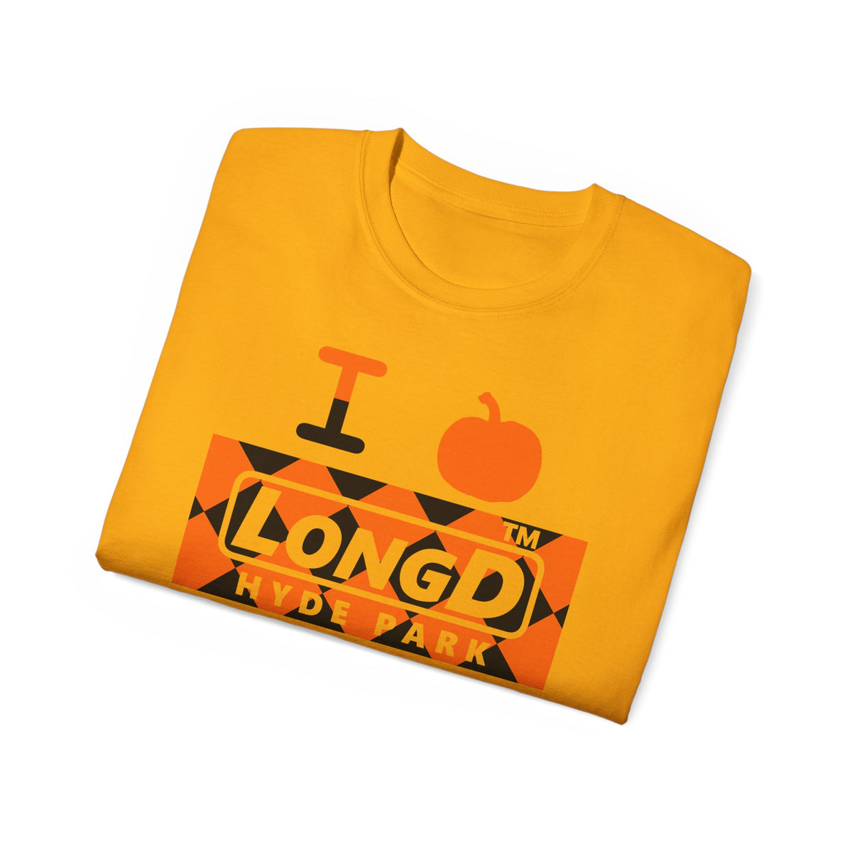 I pumpkin LongD Hyde Park negative argyle logo cotton tee
