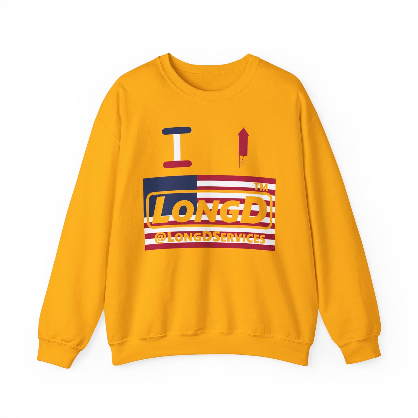 I firecracker LongD negative flag tag logo crewneck sweatshirt
