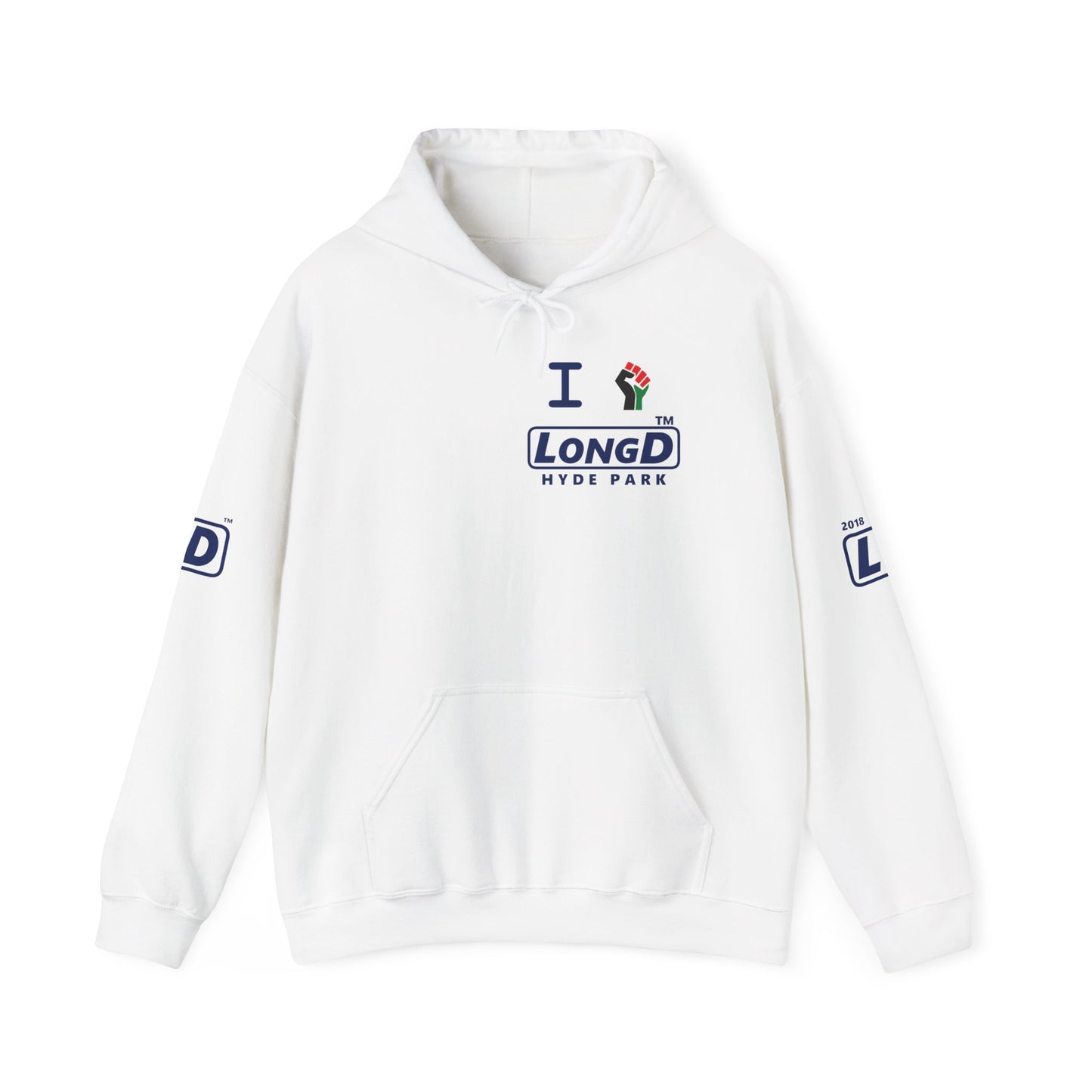 I fist LongD® basic official 4-print single-breasted Hyde Park logo Hoodie (Juneteenth colors)