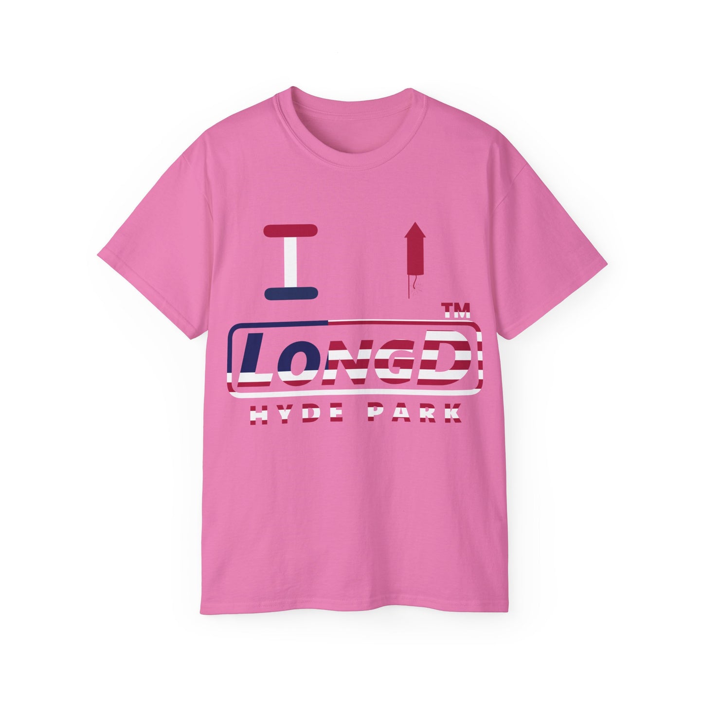I firecracker LongD positive flag Hyde Park logo cotton tee