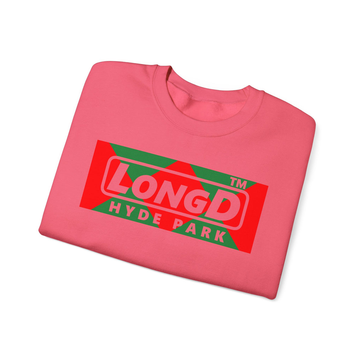LongD Hyde Park negative big argyle logo (Xmas colors) crewneck sweatshirt