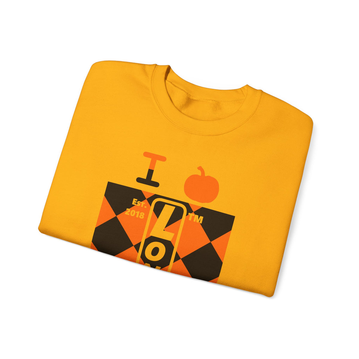 I pumpkin LongD Hyde Park negative upright argyle logo crewneck sweatshirt