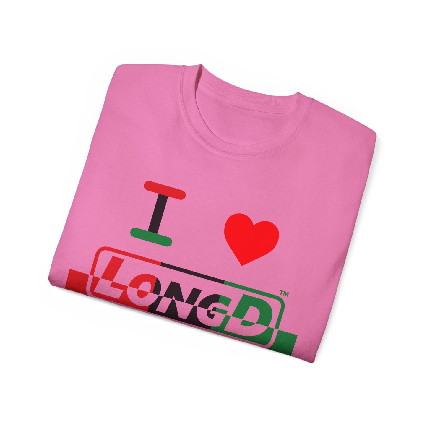 I Luv LongD® Logo Cotton Tee Juneteenth positive top negative bottom text