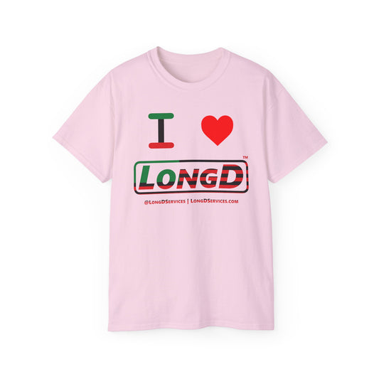 I Luv LongD® Logo Cotton Tee Juneteenth positive flag