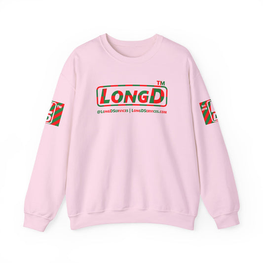 LongD Tag-domain positive checkered 4-print logo (Xmas colors) crewneck sweatshirt