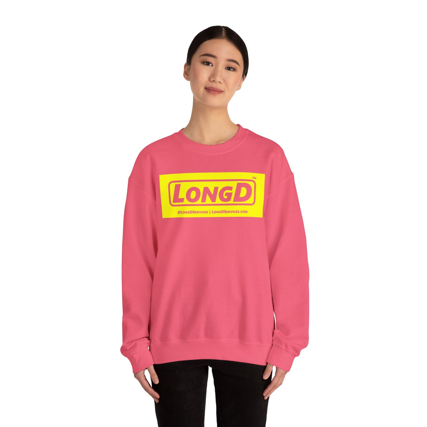 LongD negative reverse original logo crewneck sweatshirt