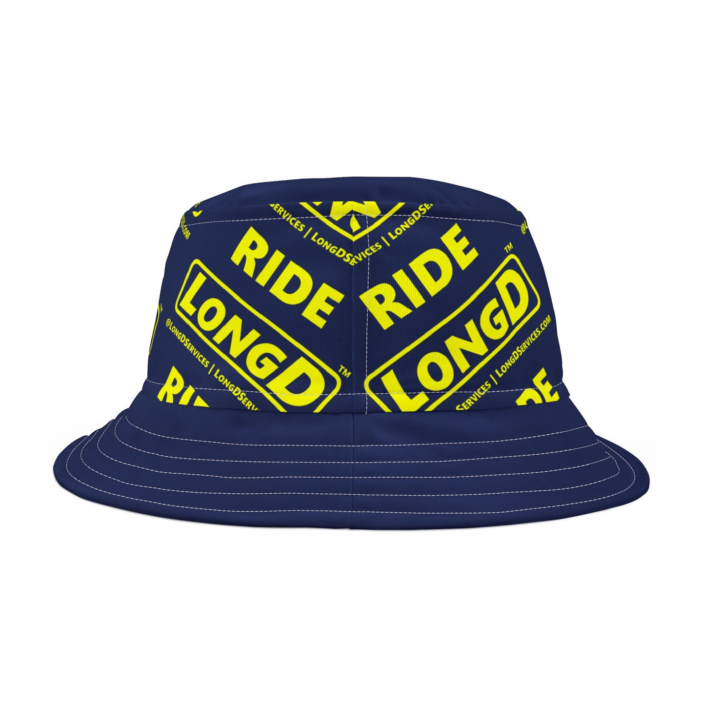 Repeat Grid of Ride LongD Reverse Logo Bucket Hat