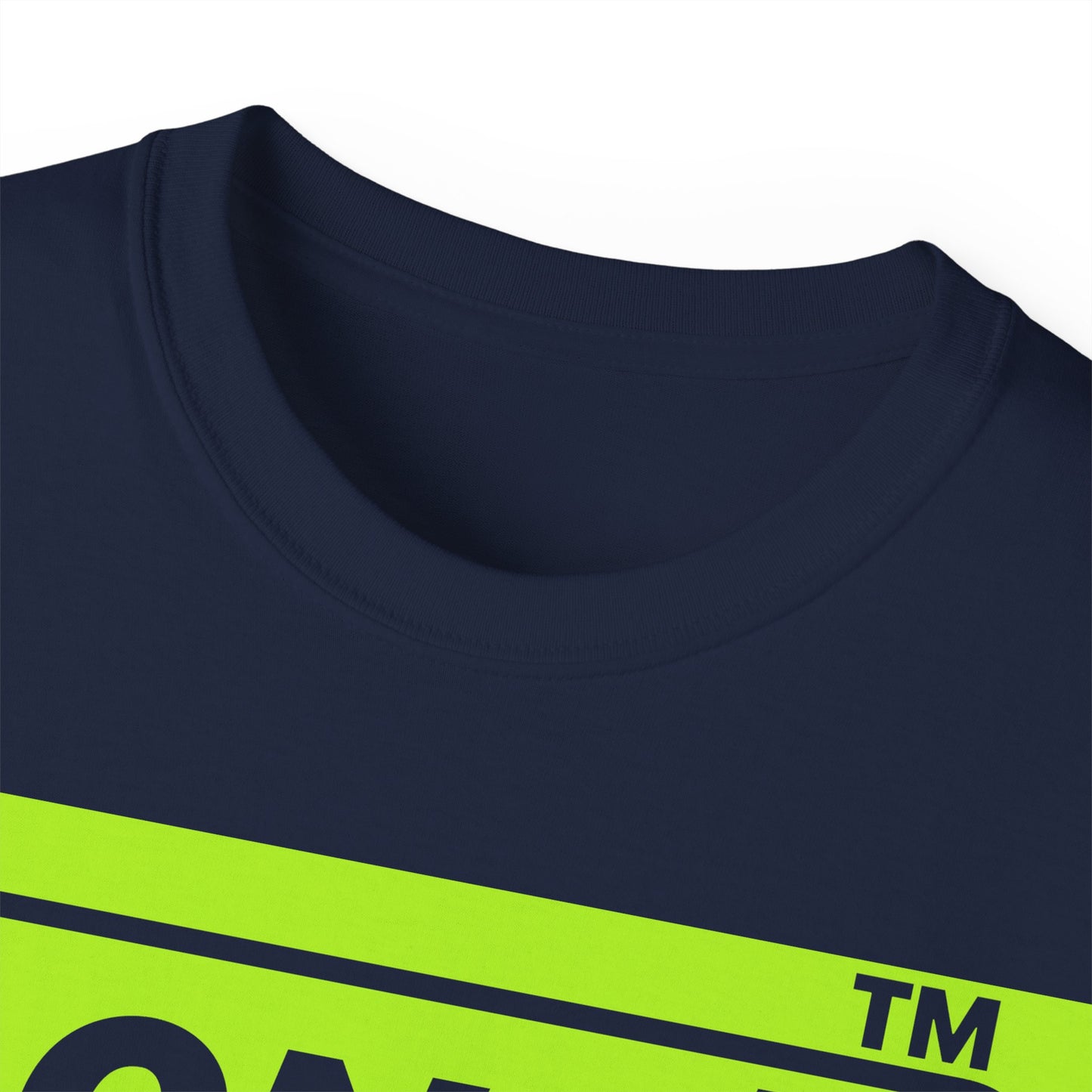 LongD® negative lime green Tag Logo Cotton Tee