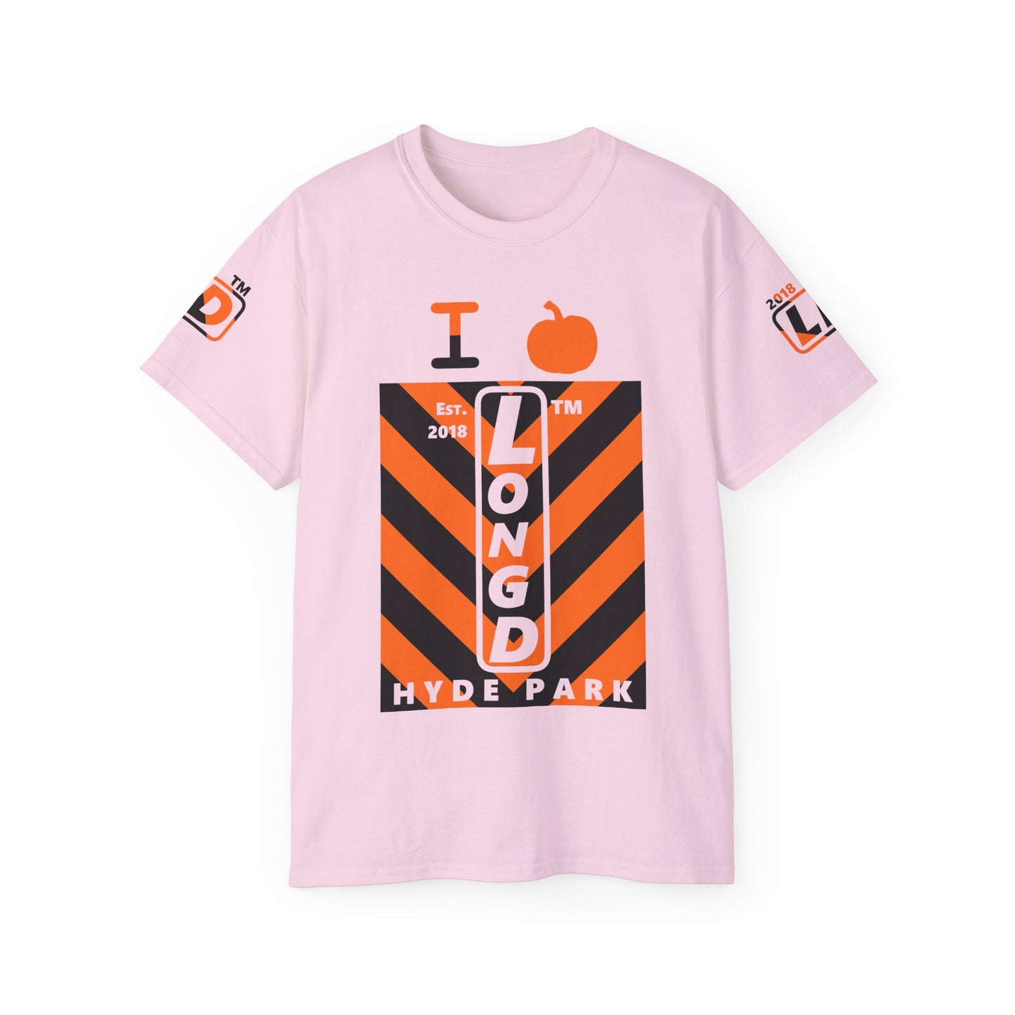 I pumpkin LongD Hyde Park negative upright downward chevron 4-print logo cotton tee