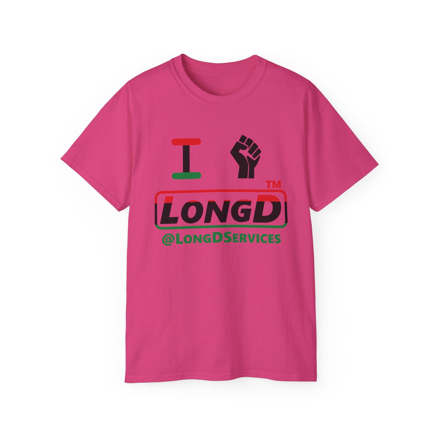 I fist LongD positive horizontal 3-striped tag logo cotton tee