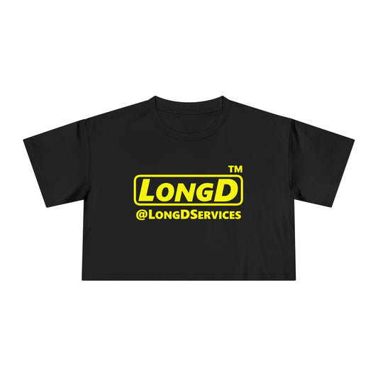LongD Logo (Tag only positive alternate) Women's Crop Tee