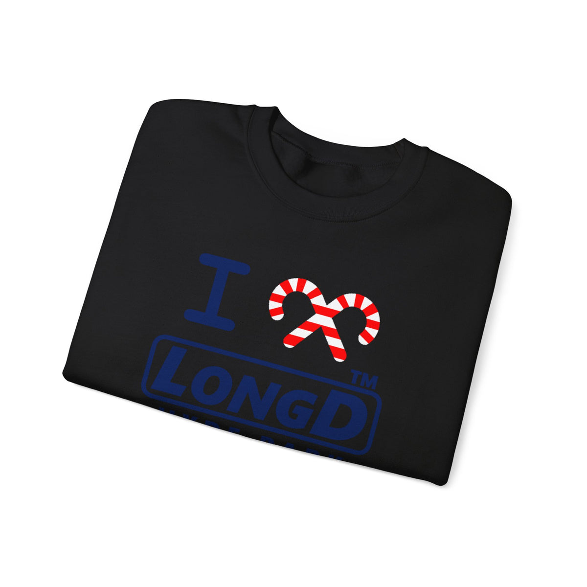 I candy cane LongD Hyde Park positive official basic navy front-back logo crewneck sweatshirt