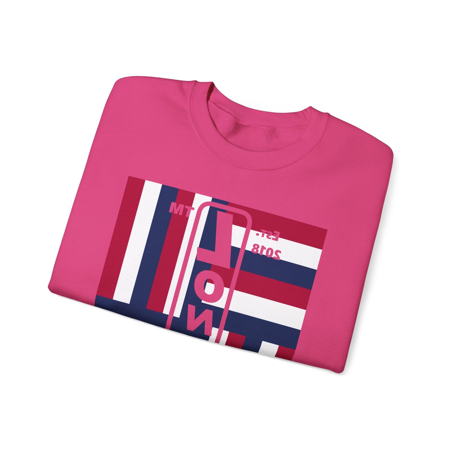 LongD negative rotated windmill Chicago front-back upright logo crewneck sweatshirt (patriotic colors)