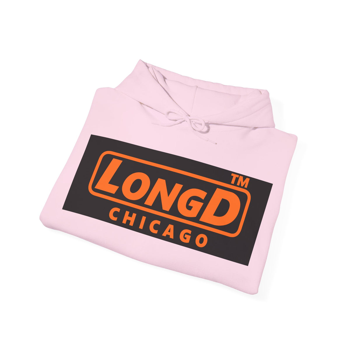 LongD Chicago logo orange (FE7518) on Black (000000) (Halloween colors) hoodie
