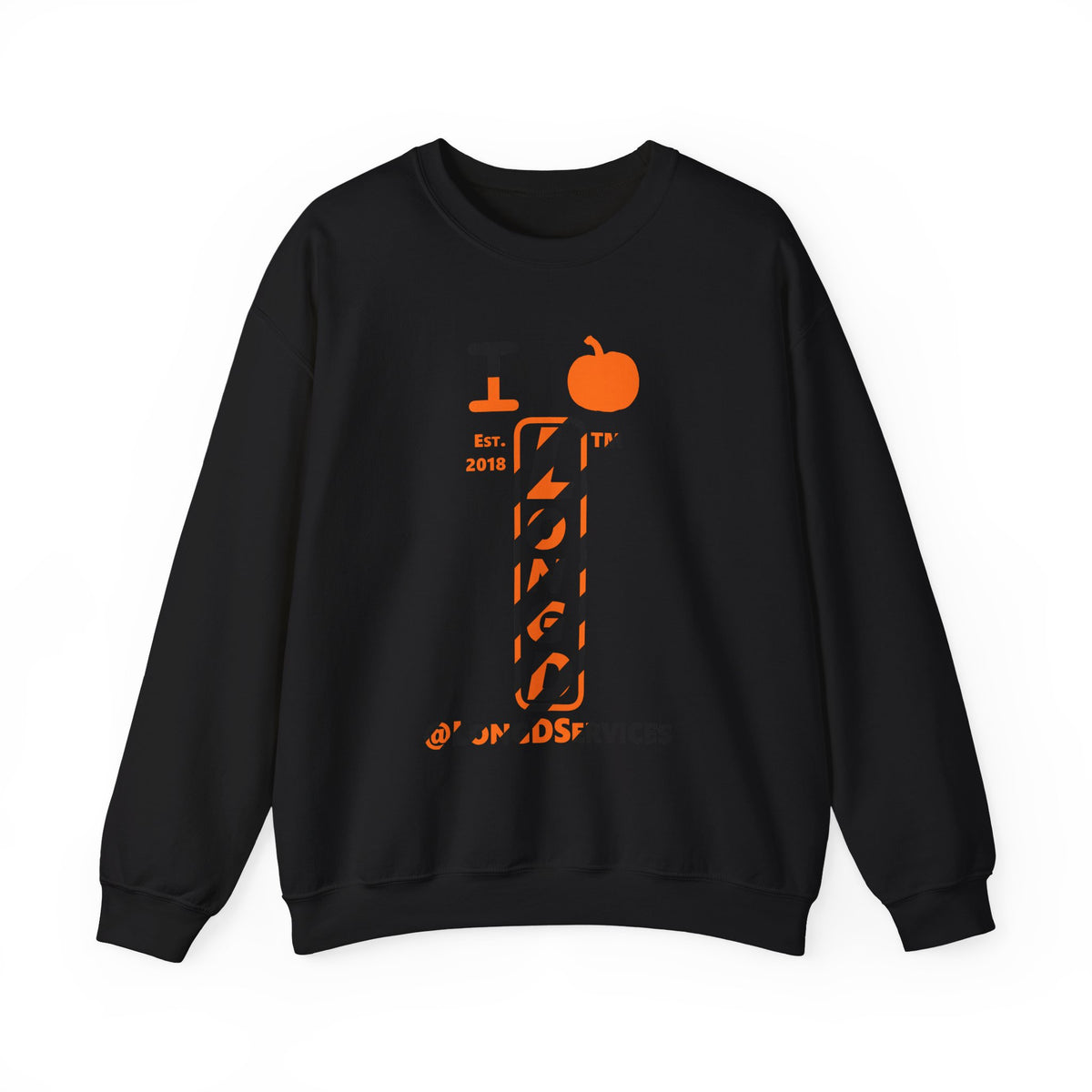 I pumpkin LongD Tag positive upright pixel-weighted 12-striped logo crewneck sweatshirt