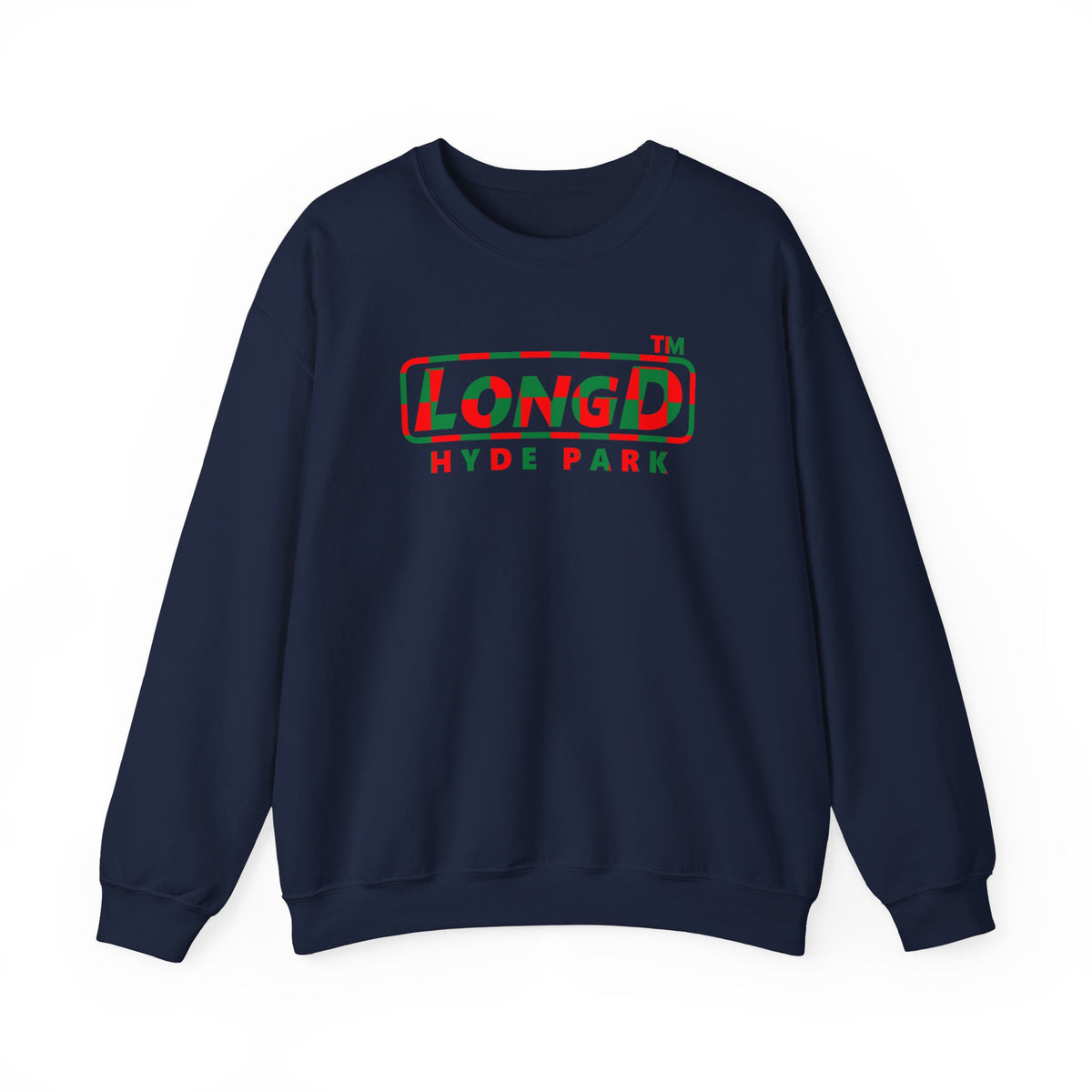 LongD Hyde Park positive checkered logo (Xmas colors) crewneck sweatshirt