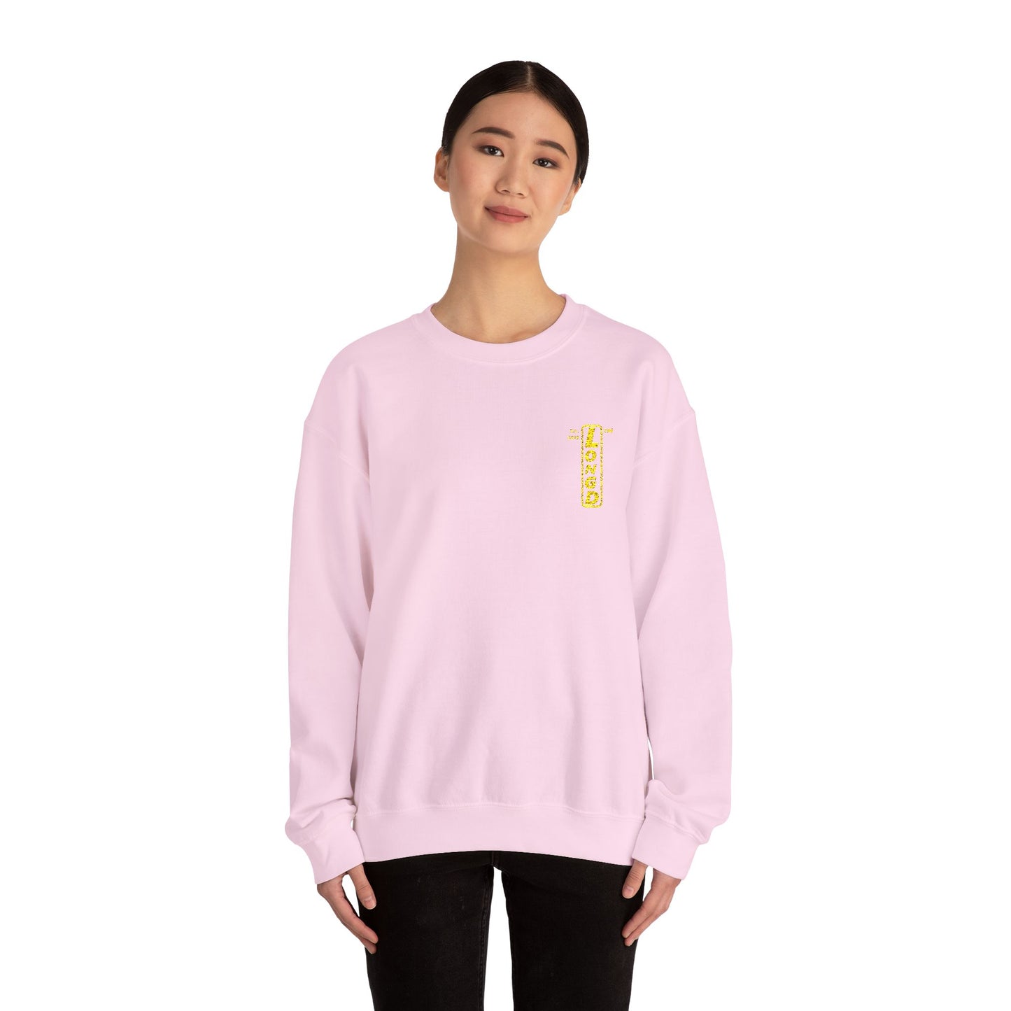 Embroidered Unisex Heavy Blend™ Crewneck Sweatshirt reverse basic logo upright