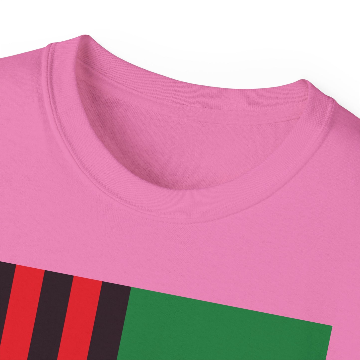 LongD® Logo Cotton Tee Juneteenth cropped vertical African-American flag negative text