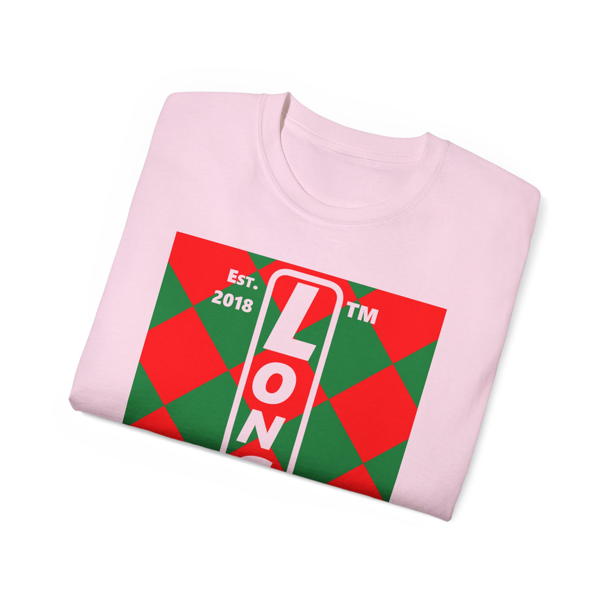 LongD Hyde Park negative upright argyle logo (Xmas colors) cotton tee