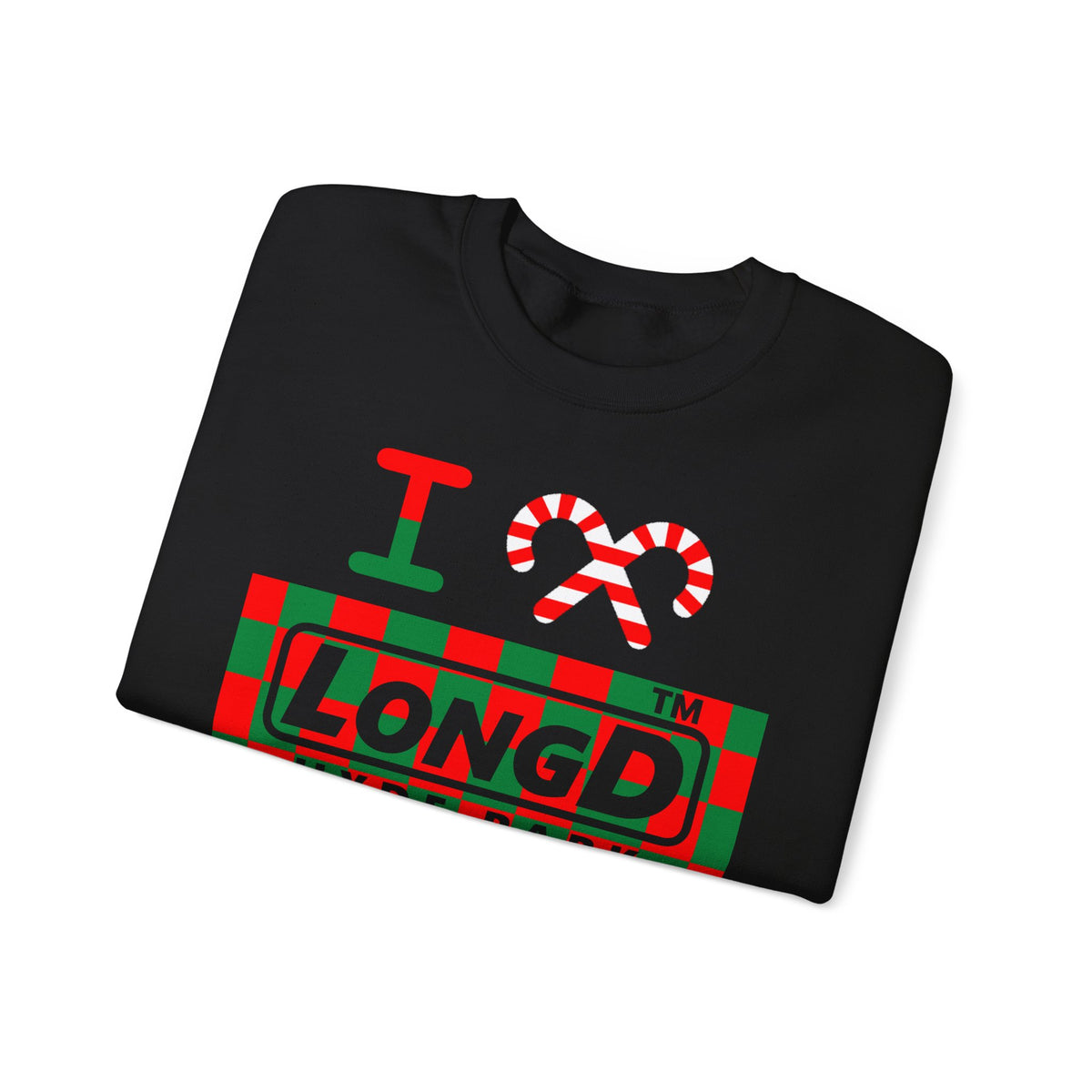 I candy cane LongD Hyde Park negative checkered logo crewneck sweatshirt