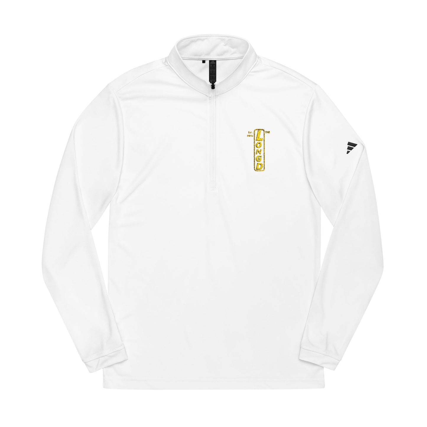 Embroidered adidas® Quarter-Zip pullover official reverse basic logo upright