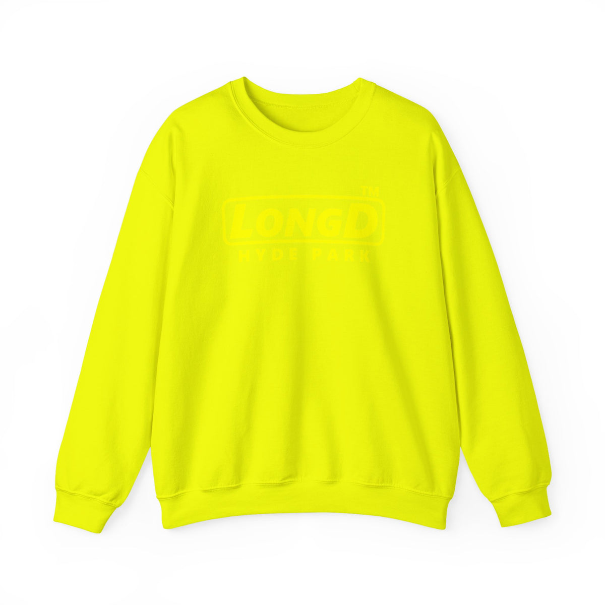LongD Hyde Park positive alternate basic Yellow (FFFF00) logo crewneck sweatshirt