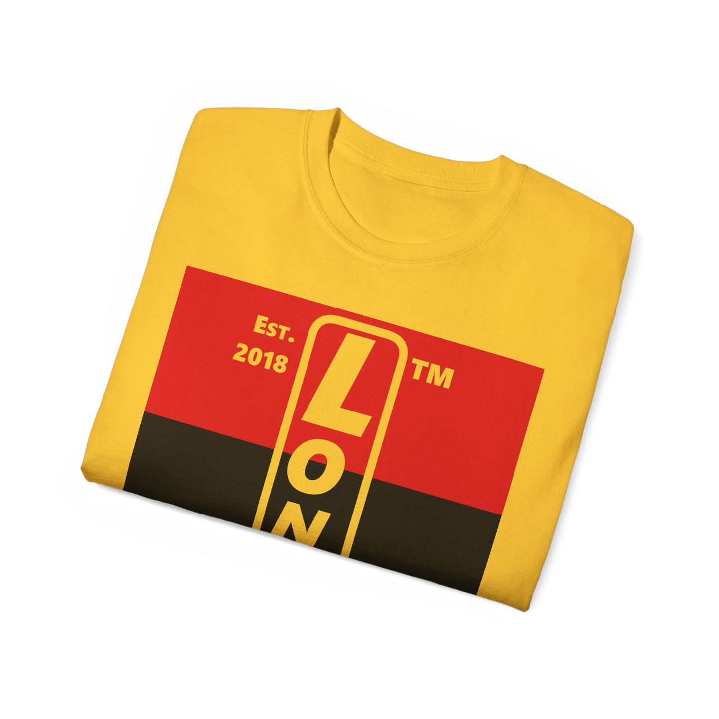 LongD Cotton Tee negative horizontal striped Hyde Park upright logo (Juneteenth colors)