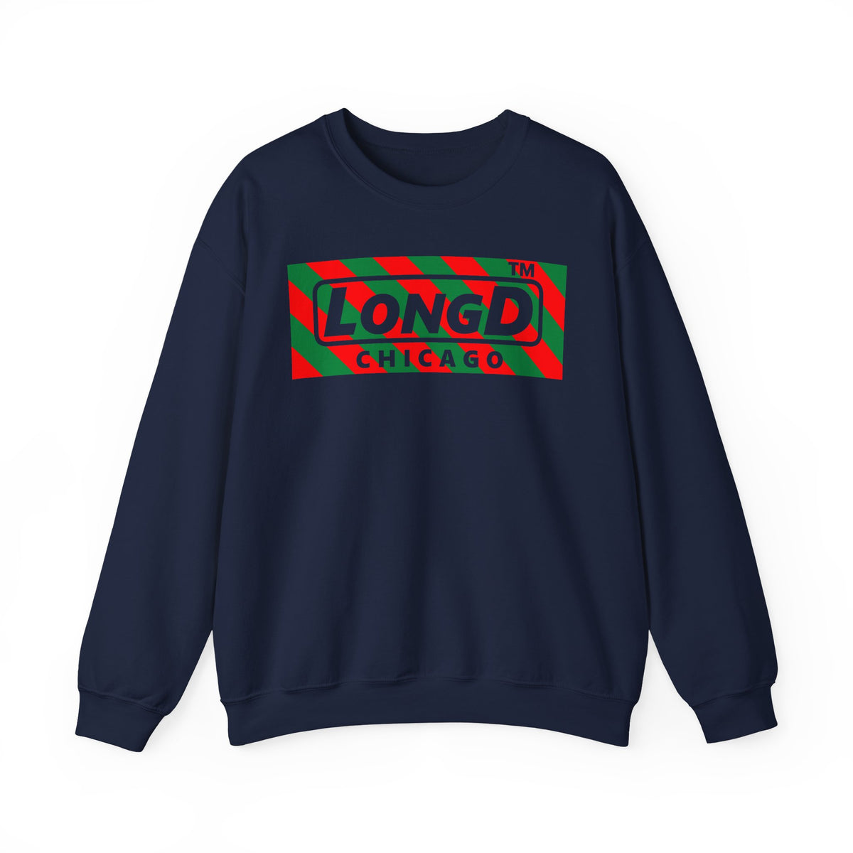 LongD Chicago negative 12-striped logo (Xmas colors) crewneck sweatshirt
